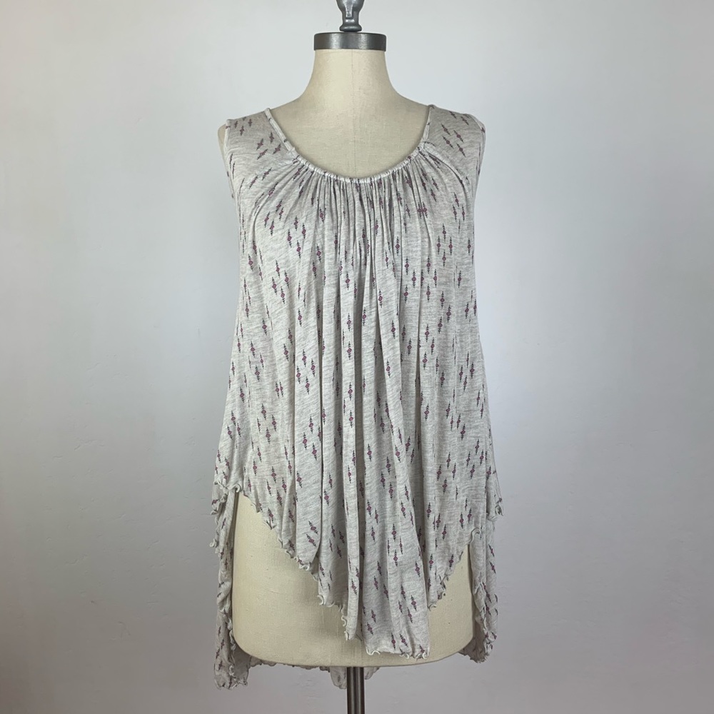 Free People Floral Tan Tank Top - Picture 1 of 6